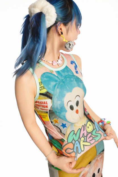 Y2K Devil Cat Print Sleeveless Tank Top