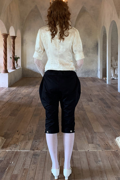 Lace Trim Double Breasted Shirt