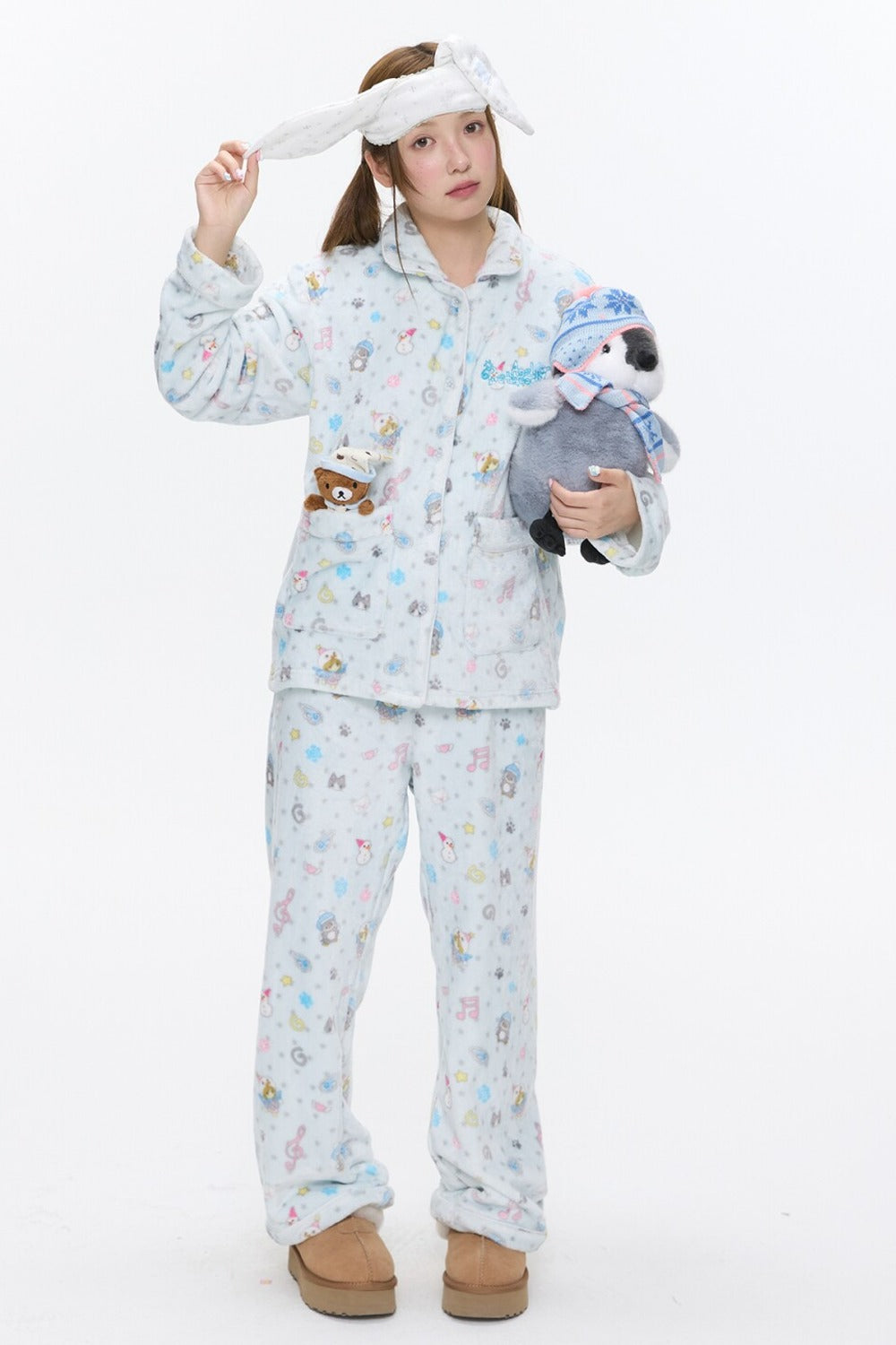 Octopus Print Flannel Pajama Set