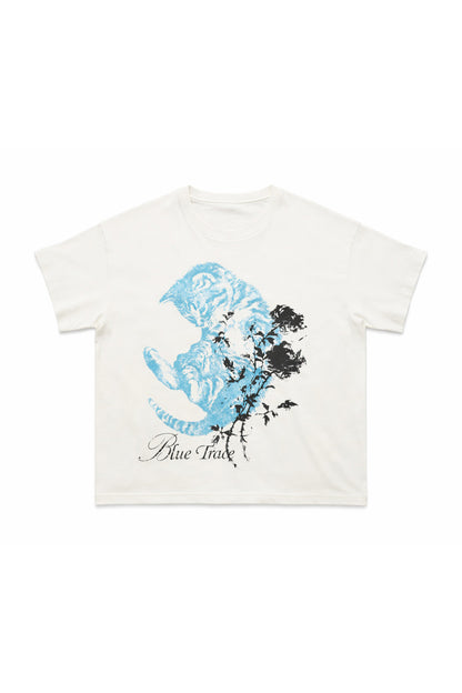 Oversized Cat Floral Legless T-Shirt