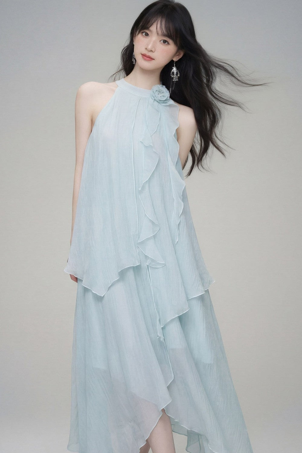 Misty Rose Halter Dress