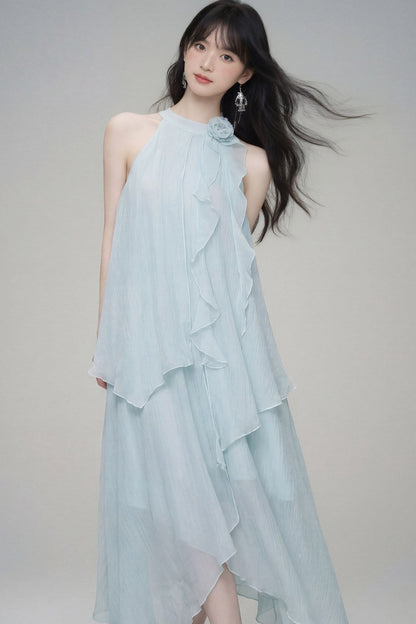 Misty Rose Halter Dress