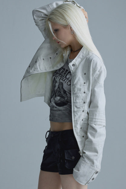 Textured Metal Buckle Jacket