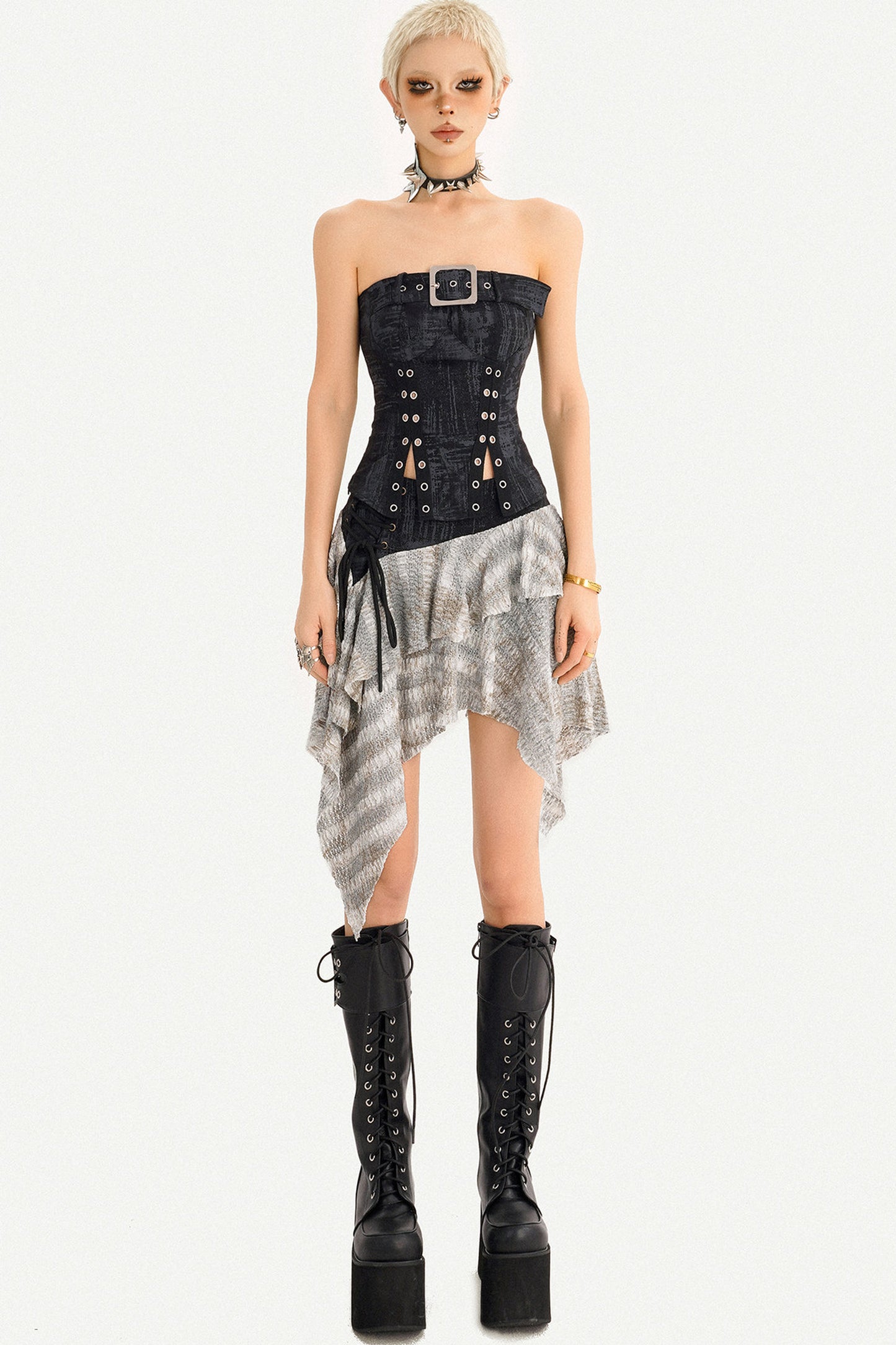 Gothic Y2K Punk Corset Tube Top
