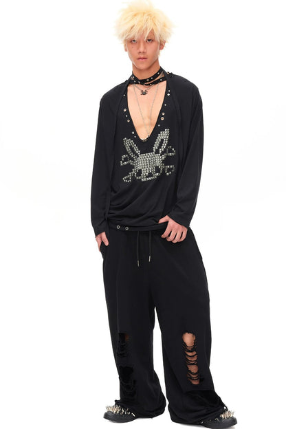 Studded Rabbit Skull Top