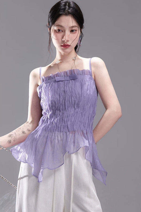 Ice Silk Ruched Camisole