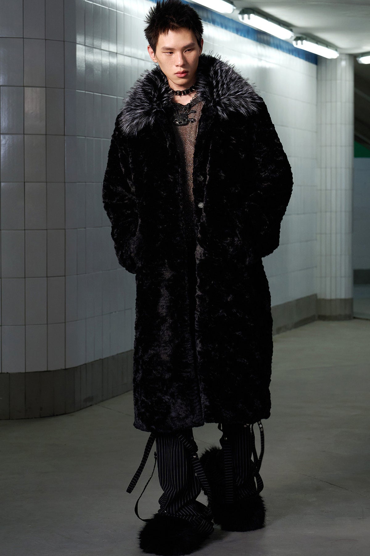 Faux Fur Patchwork Coat