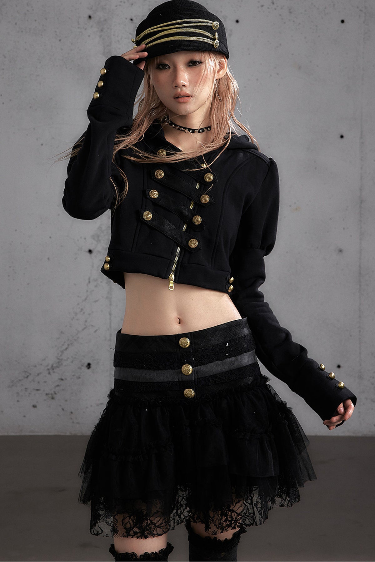 Napoleon Hooded Puff-Sleeve Sweatshirt