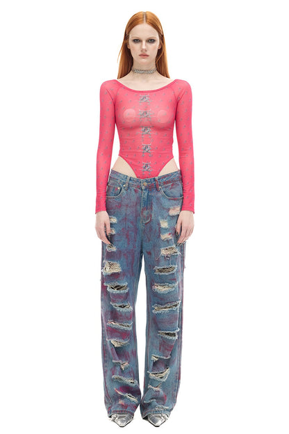 Y2K Punk See-Through Mesh Base Layer