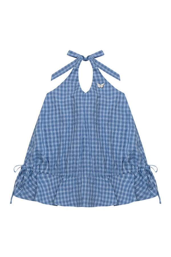 Sea Salt Plaid Halter Top