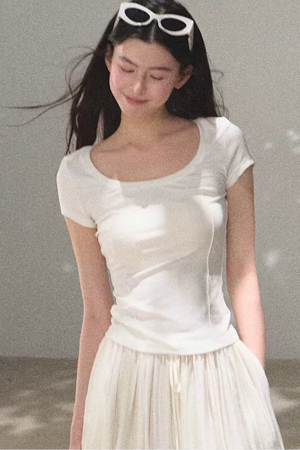Lyocell V-Neck Short Sleeve Top