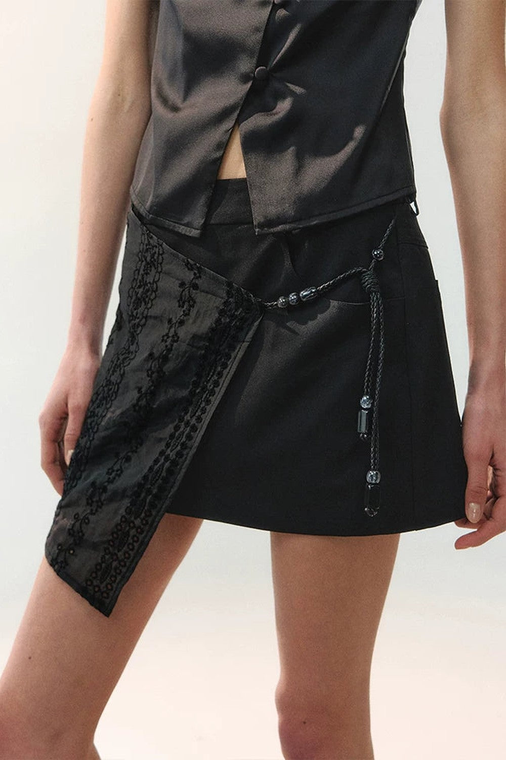Ink Pearl Layered Skirt