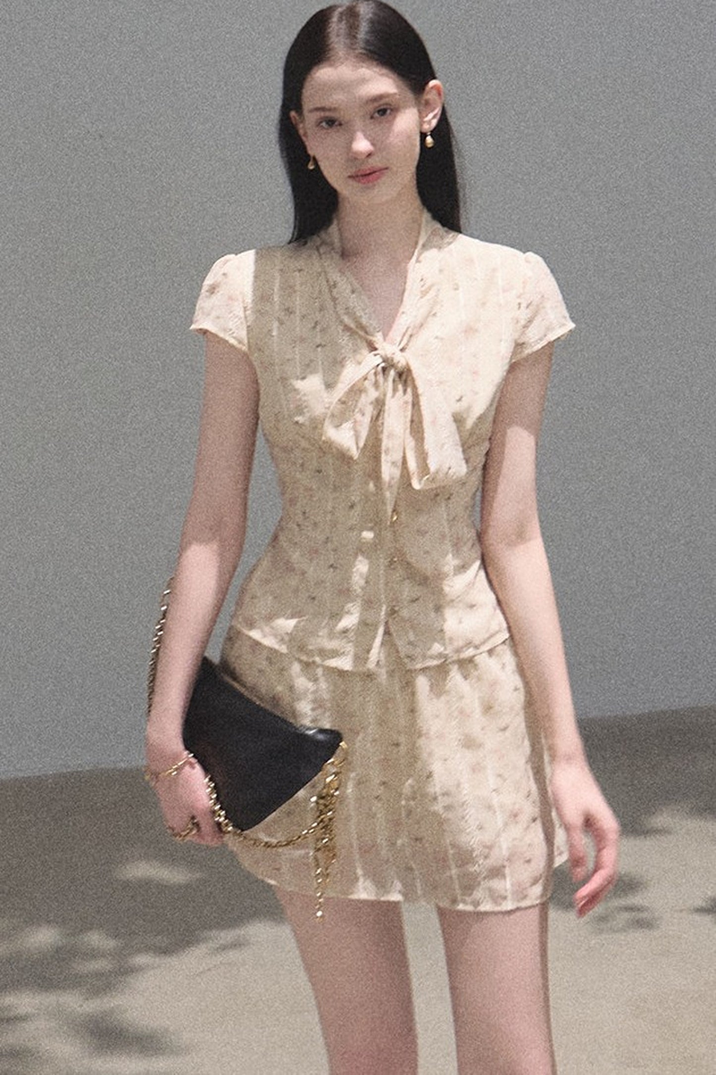 Horse Chestnut Floral Top and Skirt Set