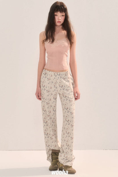 Floral Straight-Leg Pants