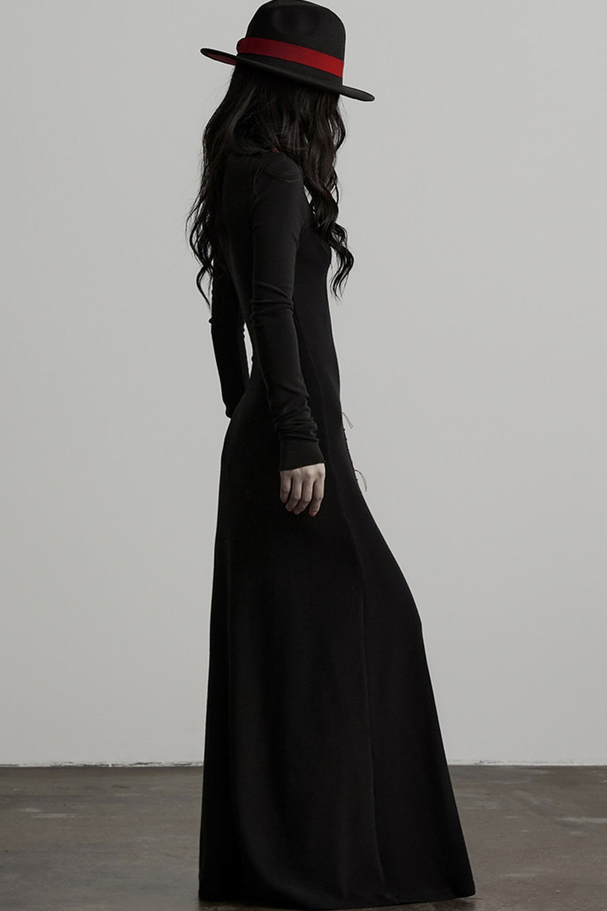 Hand-Stitched Long Sleeve Knit Dress