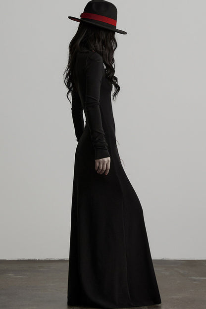 Hand-Stitched Long Sleeve Knit Dress