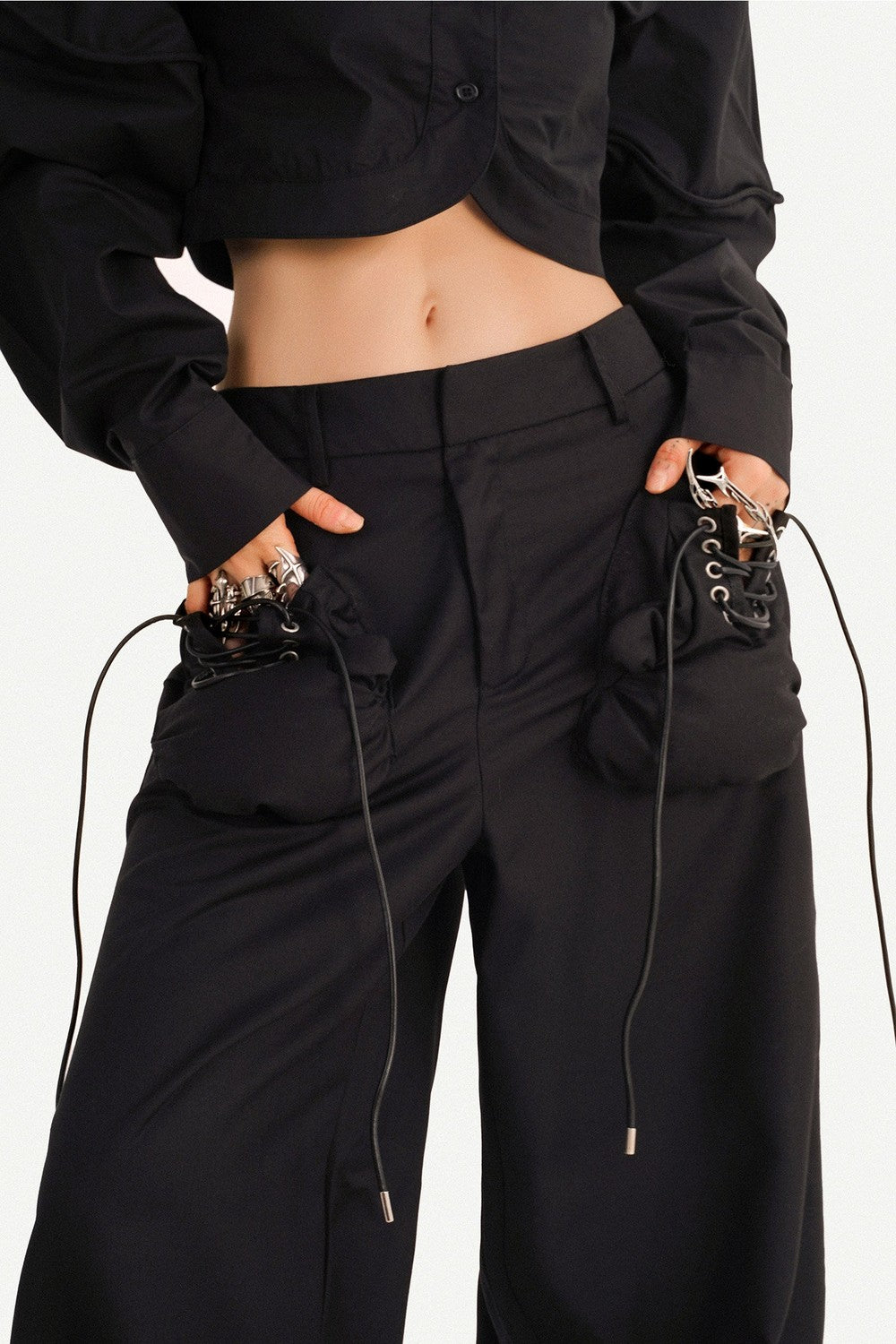 Dark Style Lace-Up Shirt