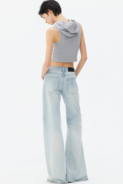 High-Neck Hooded Vest