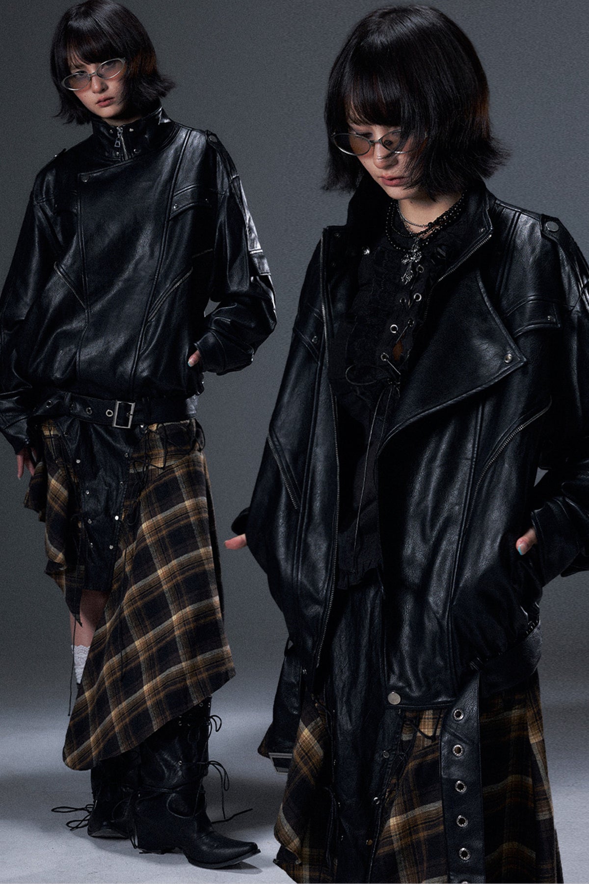 Oversized Motorcycle Leather Jacket