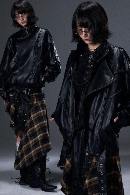 Oversized Motorcycle Leather Jacket
