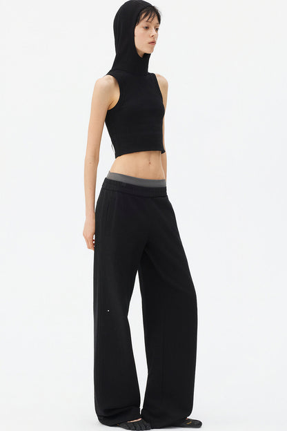High-Neck Hooded Vest