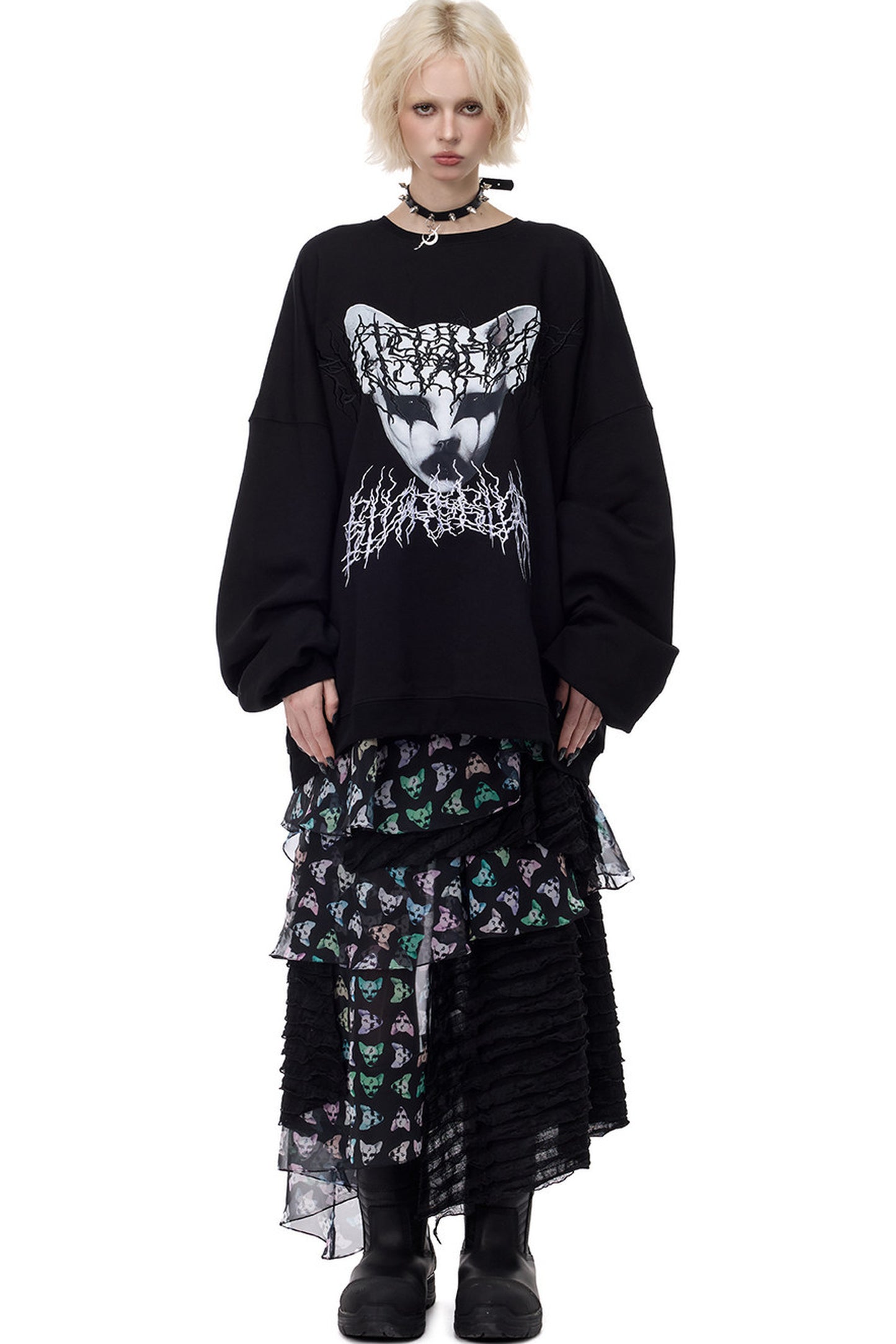Cat Star Mesh Skirt