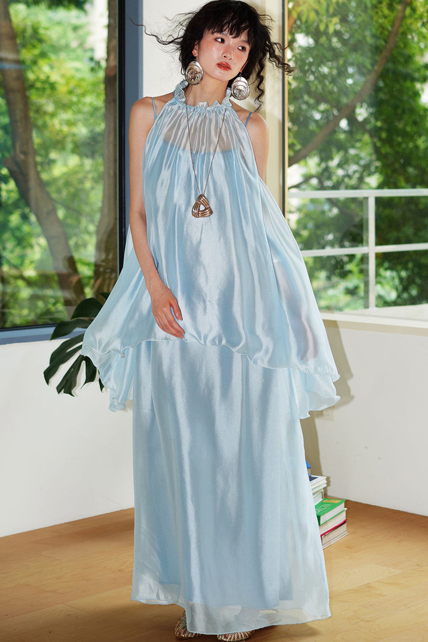 Pearlescent Gauze Dress Set