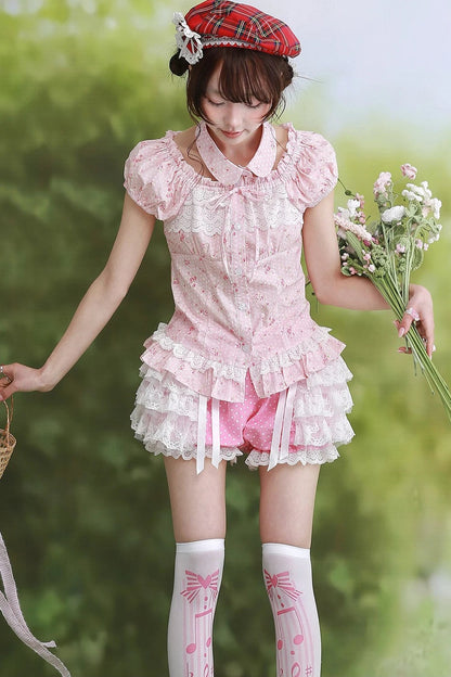 Pink Polka Dot Lolita Tutu Shorts