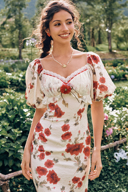 French Pastoral Floral Base Layer Top and Dress Set-Up