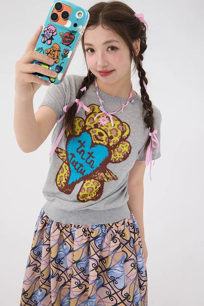 Coque de téléphone à motif ours bleu de dessin animé