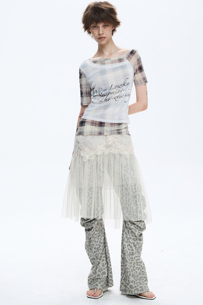 Deconstructed Distressed Leopard Scimitar Pants