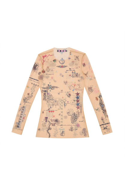 Manuscript Tattooed Clothing Top