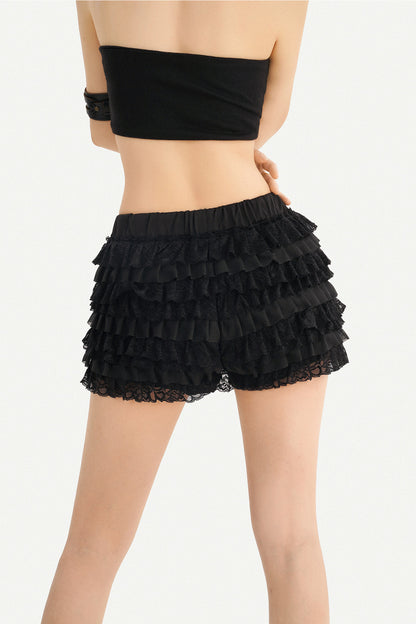 Multi-Layered Ruffle Lace Skirt