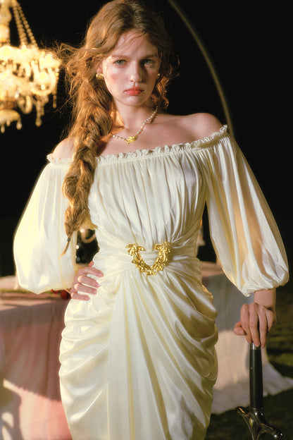 Satin Off-Shoulder Dress