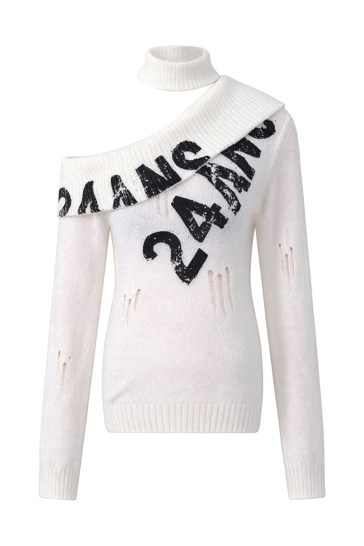 Worn Rubber Print Knit Top