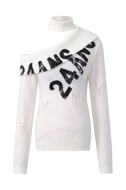 Worn Rubber Print Knit Top