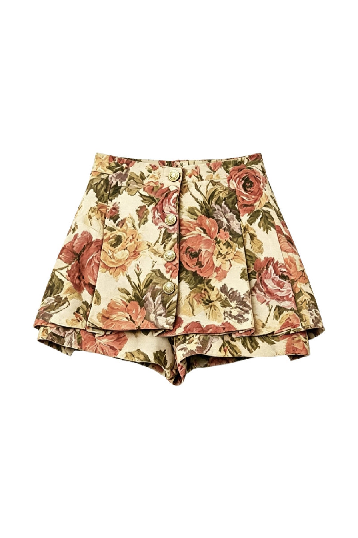 Rock mit Ölgemälde-Print und hoher Taille