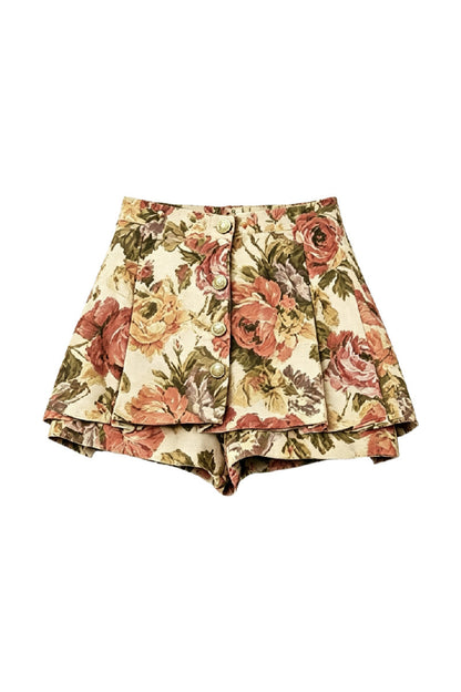Rock mit Ölgemälde-Print und hoher Taille