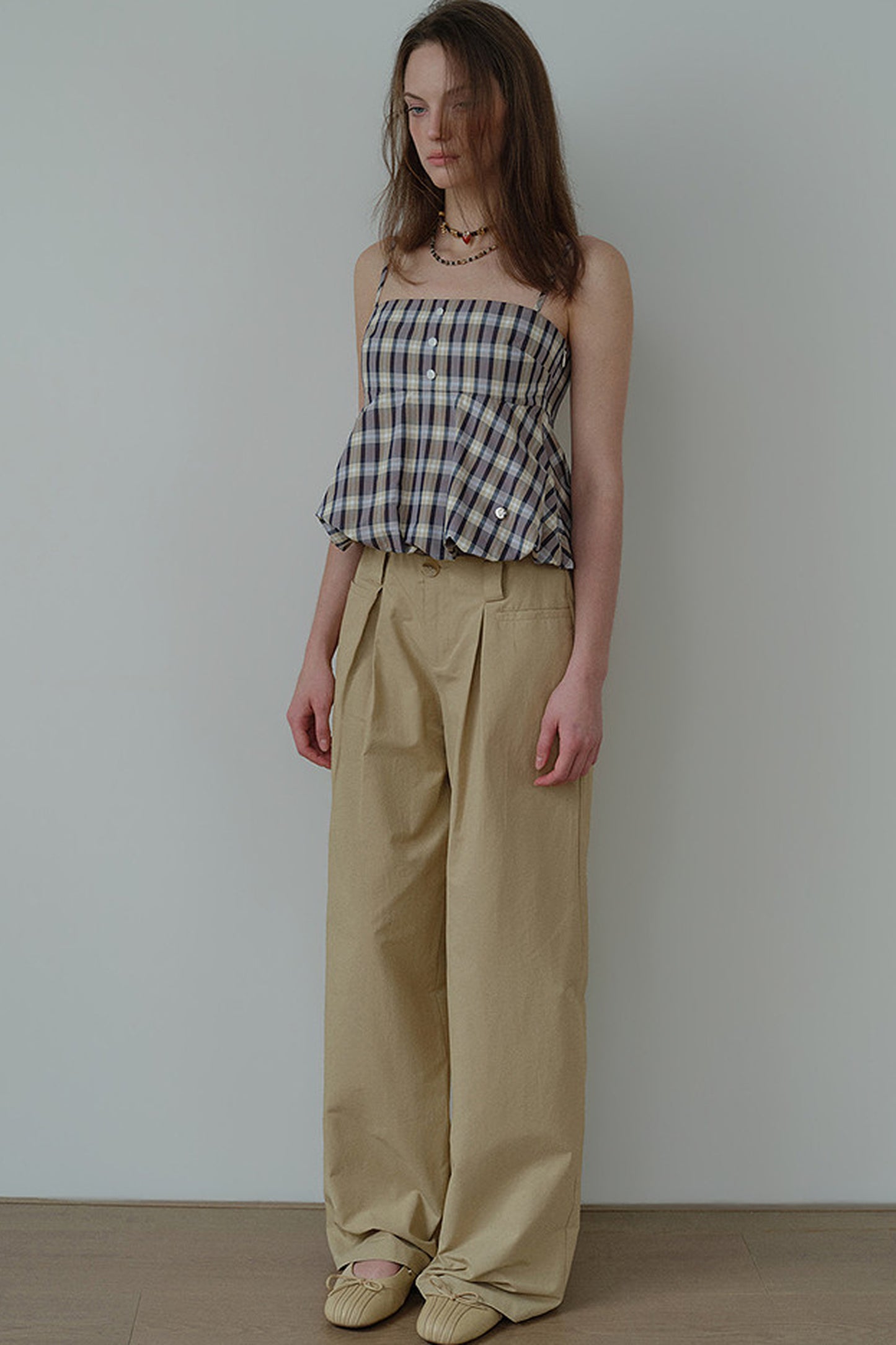 Retro Plaid Peplum Camisole