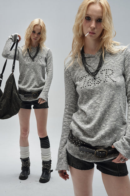 Metal Floral Hooded Sweater
