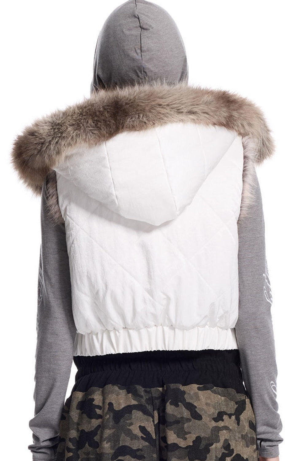 Reversible Detachable Fur Collar Vest