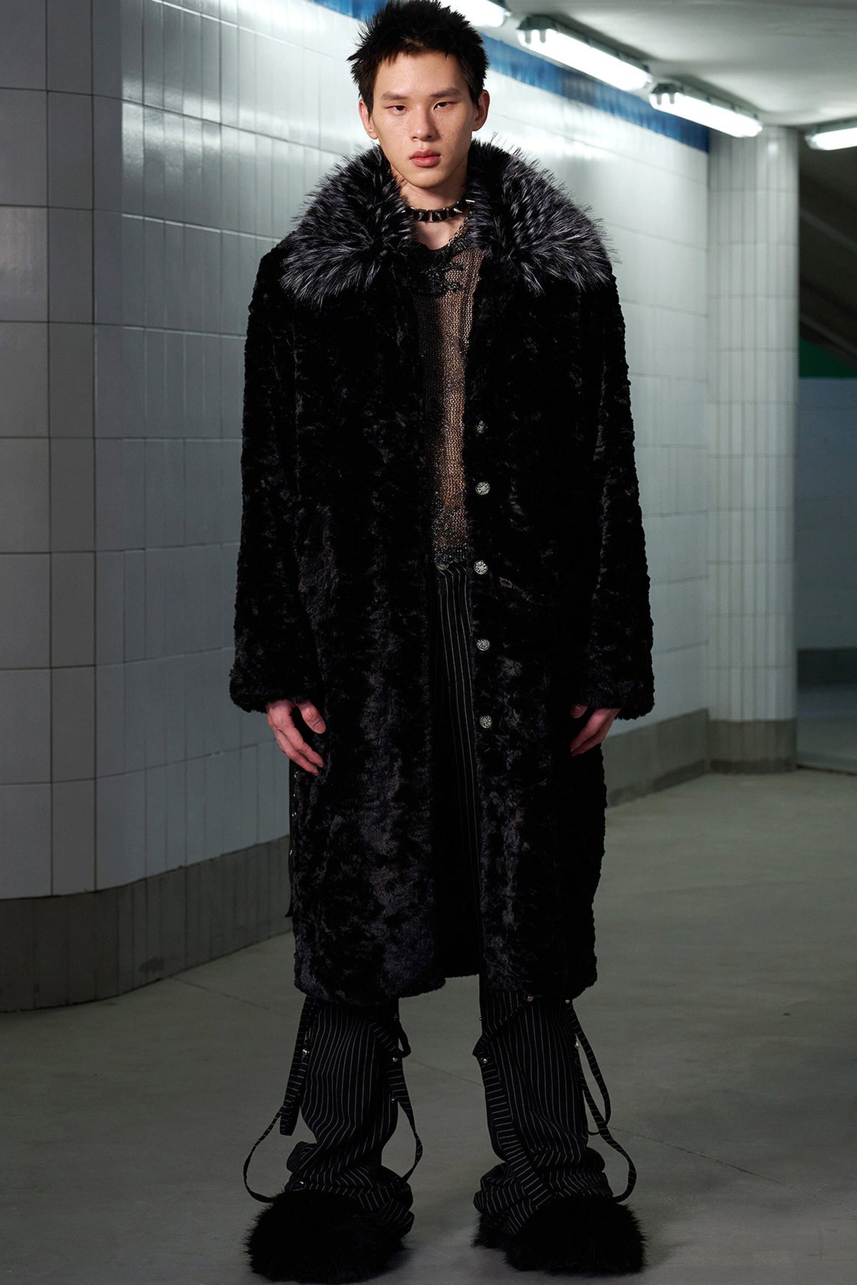 Faux Fur Patchwork Coat