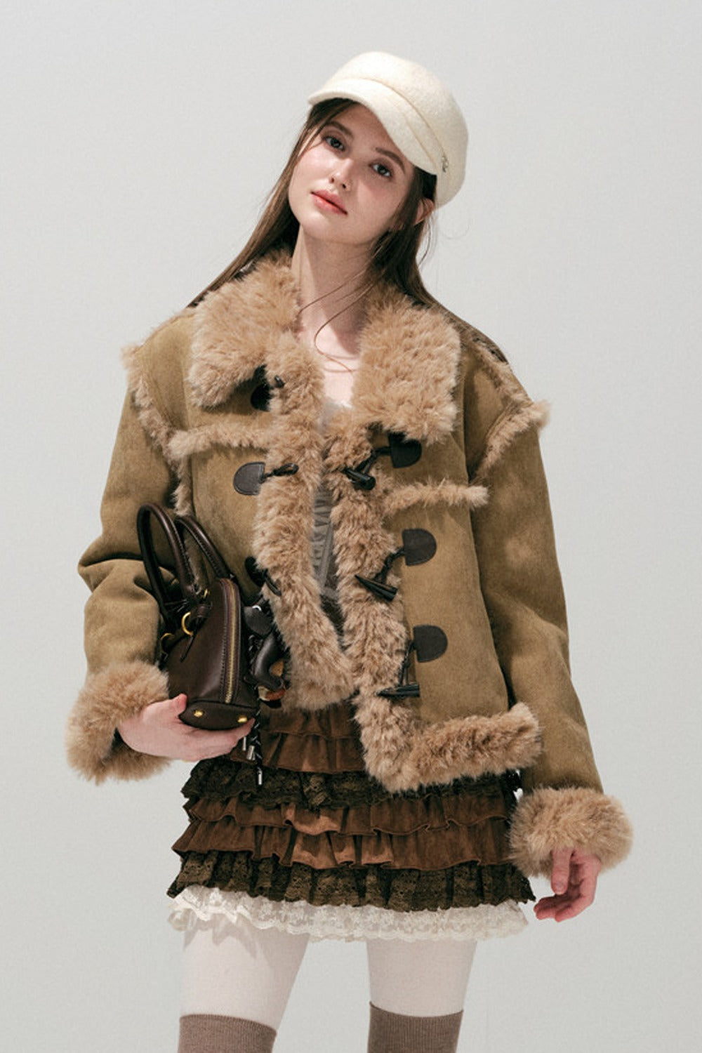 Caramel Eco-Fur Coat