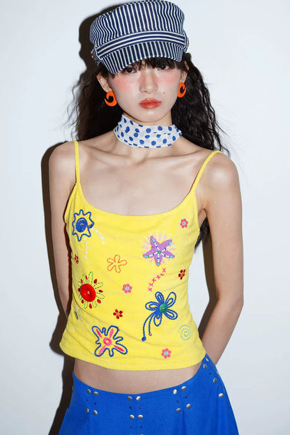 Colorful Rope Embroidery Camisole