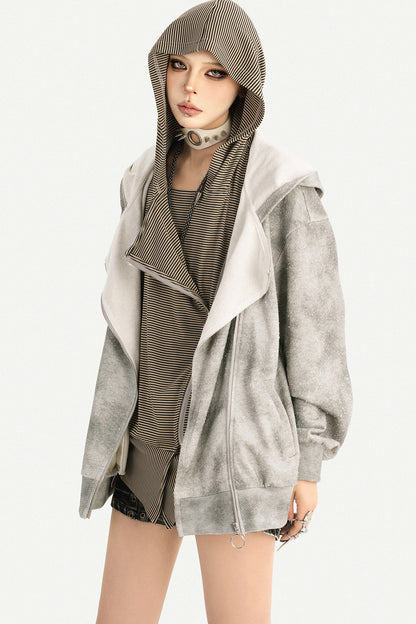 Y2K Layered-Look Hooded Jacket