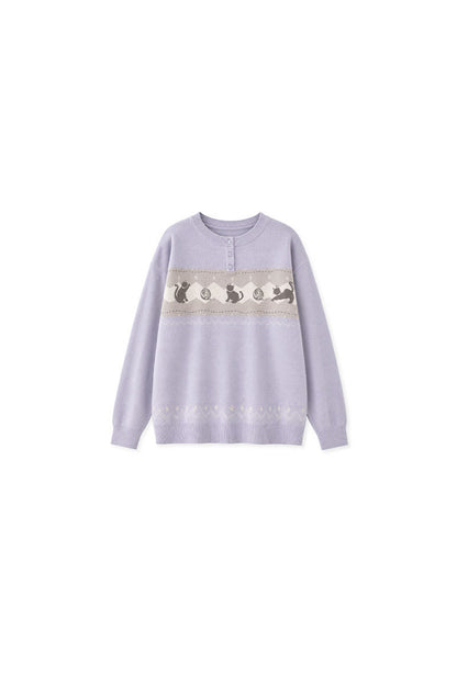 Korean Style Cat Pom-Pom Cover-Up Set-Up