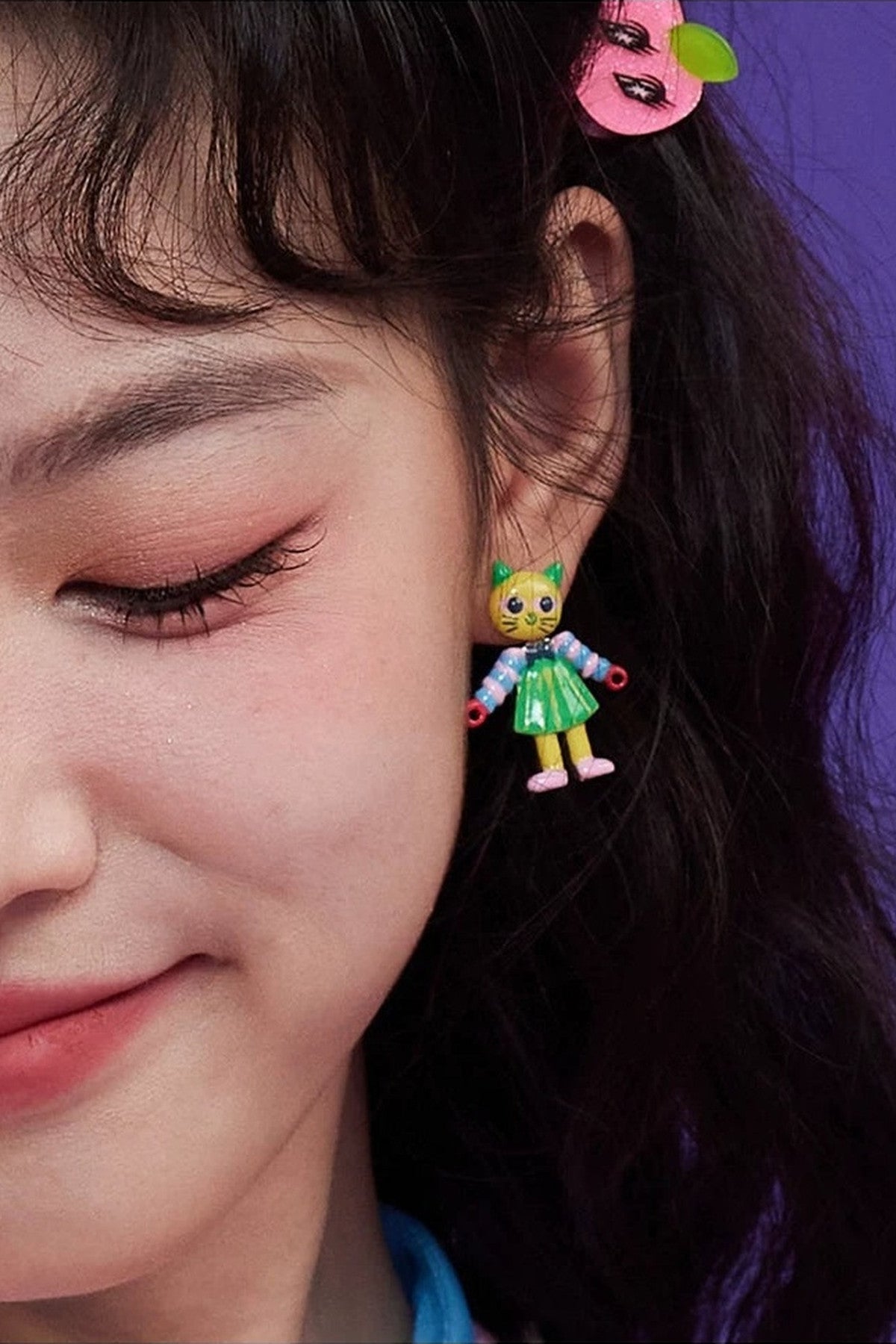 Interchangeable Apple Bear Cat Earrings