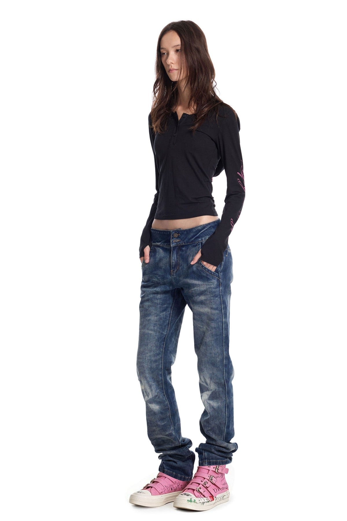 Henley Three Button Knit Top