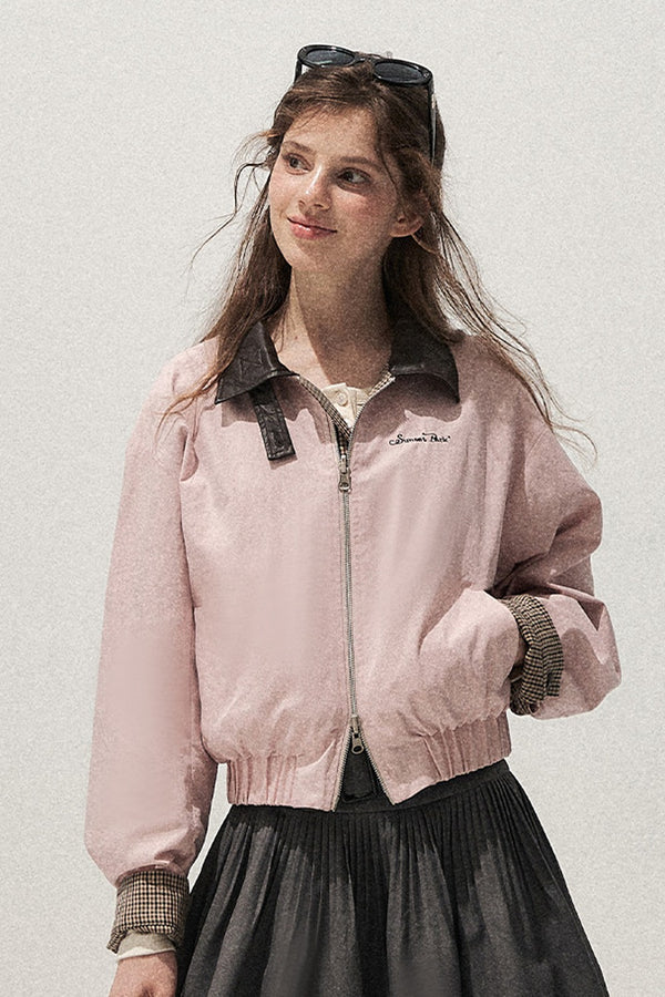 Giacca rosa reversibile pied-de-poule