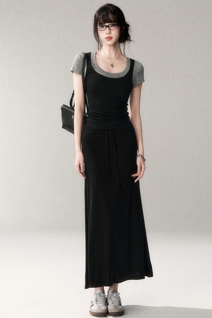 Gonna in maglia di lana e Tencel